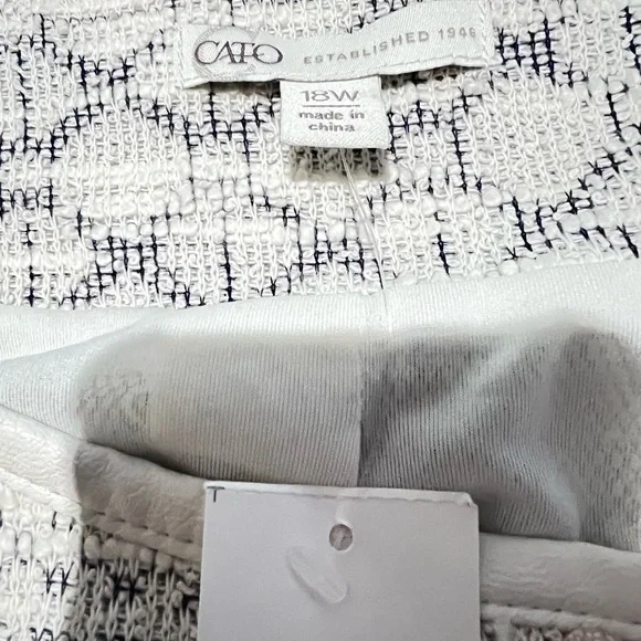 Cato Cream and Gray tweed biker Jacket 18W - Picture 5 of 8